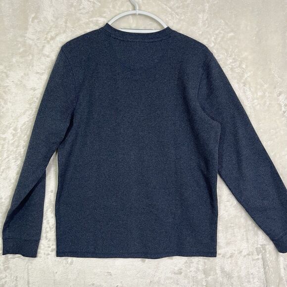 Thermal Henley 3 Button Front Long Sleeve Man’s Sz M Blue Regular Fit - Picture 5 of 8